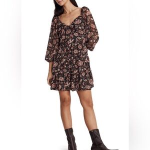 NWT Women’s MADEWELL Amalia Pampas Blooms Tiered Minidress- Size 2